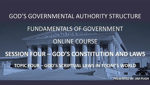 Session Four Topic Four - God's Spiritual Laws in Today's World